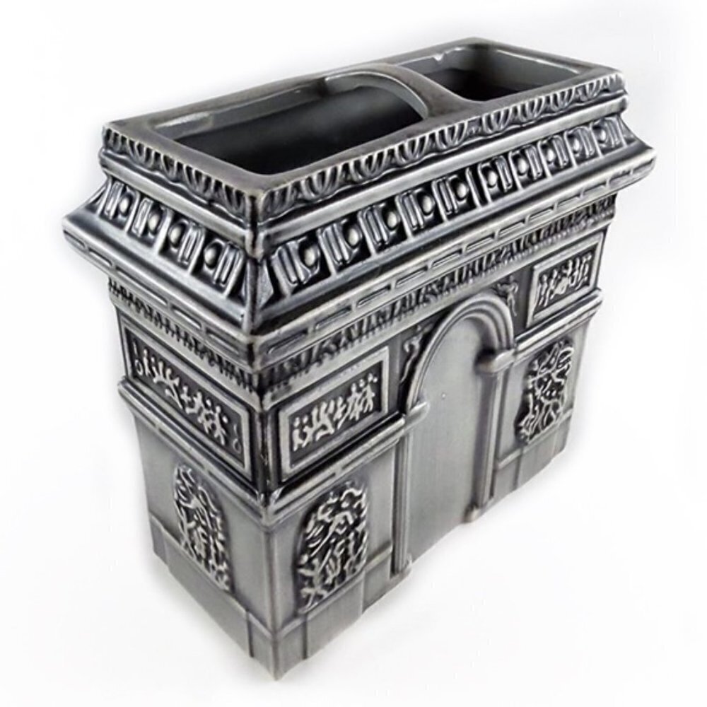 Paris French Toothbrush Holder Arc de Triomphe Ceramic Parisian French Country